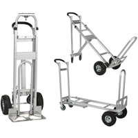 Three-Position Spartan III Convertible Hand Truck, Aluminum, 750 lbs. Capacity Maritime Industrial Rubber