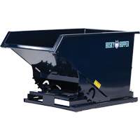 Self-Dumping Hopper, Steel, 1 cu.yd., Blue Maritime Industrial Rubber