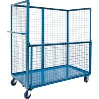 Wire Mesh Stock Truck, Steel, 24" x 55" x 36", 1200 lbs. Capacity Maritime Industrial Rubber
