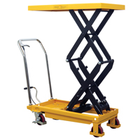 Hydraulic Scissor Lift Table, 19.5" L x 35.5" W/35-1/2" L x 19-1/2" W, Steel, 770 lbs. Capacity Maritime Industrial Rubber