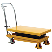 Hydraulic Scissor Lift Table, 19.5" L x 35.5" W/35-1/2" L x 19-1/2" W, Steel, 770 lbs. Capacity Maritime Industrial Rubber