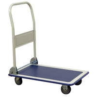 Chariot &agrave; plateforme avec poign&eacute;e pliante, Acier, 440 lb, 29" lo x 19" la, Hauteur 32-1/2" Maritime Industrial Rubber