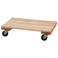 Socle roulant &agrave; plateforme en bois solide, Roues en Caoutchouc, Capacit&eacute; de 900 lb, 16" la x 24" p x 6" h Maritime Industrial Rubber