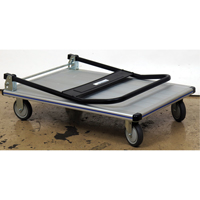 Chariot &agrave; plateforme avec poign&eacute;e pliante, Aluminium, 350 lb, 29" lo x 18-1/2" la, Hauteur 34-1/2" Maritime Industrial Rubber