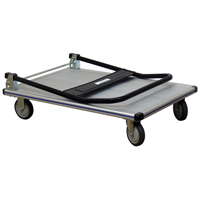 Chariot &agrave; plateforme avec poign&eacute;e pliante, Aluminium, 550 lb, 35-1/2" lo x 24" la, Hauteur 35-1/2" Maritime Industrial Rubber