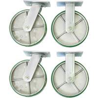 8" Caster Set for Platform Truck Maritime Industrial Rubber