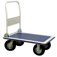 Chariot &agrave; plateforme avec poign&eacute;e pliante, Acier, 660 lb, 35" lo x 23" la, Hauteur 43,5" Maritime Industrial Rubber