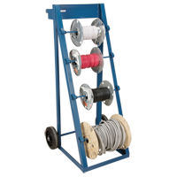 Portable Wire Reel Caddy, Steel, 4 Rod, 24-1/2" W x 49" H x 23" D, 400 lbs. Capacity Maritime Industrial Rubber