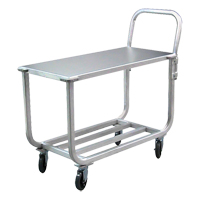 Aluminum Tubular Deck Cart, 700 lbs. Capacity, Aluminum, 19" W x 42" H x 46" D, Lip Down Maritime Industrial Rubber