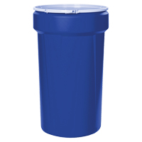 Nestable Polyethylene Drum, 55 US gal (45 imp. gal.), Open Top, Blue Maritime Industrial Rubber