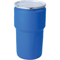 Nestable Polyethylene Drum, 14 US gal (11.7 imp. gal.), Open Top, Blue Maritime Industrial Rubber