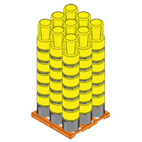 Nestable Polyethylene Drum, 14 US gal (11.7 imp. gal.), Open Top, Yellow Maritime Industrial Rubber