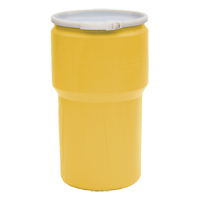 Nestable Polyethylene Drum, 14 US gal (11.7 imp. gal.), Open Top, Yellow Maritime Industrial Rubber