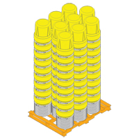 Nestable Polyethylene Drum, 10 US gal (8.33 imp. gal.), Open Top, Blue Maritime Industrial Rubber