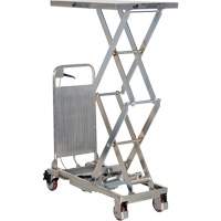 Manual Hydraulic Scissor Lift Table, 27-1/2" L x 17-3/4" W, Partial Stainless Steel, 220 lbs. Capacity Maritime Industrial Rubber