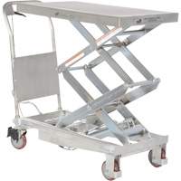 Manual Hydraulic Scissor Lift Table, 35-1/2" L x 20" W, Partial Stainless Steel, 800 lbs. Capacity Maritime Industrial Rubber