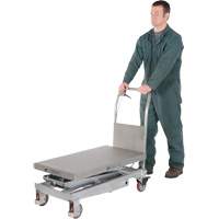 Manual Hydraulic Scissor Lift Table, 35-1/2" L x 20" W, Partial Stainless Steel, 800 lbs. Capacity Maritime Industrial Rubber