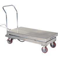 Manual Hydraulic Scissor Lift Table, 47" L x 24" W, Partial Stainless Steel, 2000 lbs. Capacity Maritime Industrial Rubber