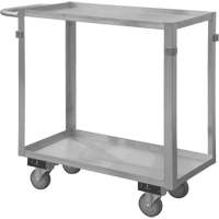Industrial Grade Shelf Cart, 2 Tiers, 16-3/4" W x 34" H x 36-7/16" D, 600 lbs. Capacity Maritime Industrial Rubber