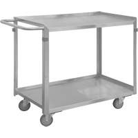 Industrial Grade Shelf Cart, 2 Tiers, 16-3/4" W x 34" H x 36-7/16" D, 600 lbs. Capacity Maritime Industrial Rubber