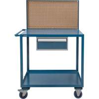 Mobile Service Cart, 2 Tiers, 24" W x 57" H x 40" D, 1200 lbs. Capacity Maritime Industrial Rubber