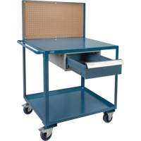 Mobile Service Cart, 2 Tiers, 24" W x 57" H x 40" D, 1200 lbs. Capacity Maritime Industrial Rubber