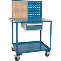 Mobile Service Cart, 2 Tiers, 24" W x 57" H x 40" D, 1200 lbs. Capacity Maritime Industrial Rubber