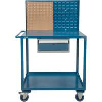 Mobile Service Cart, 2 Tiers, 24" W x 57" H x 40" D, 1200 lbs. Capacity Maritime Industrial Rubber