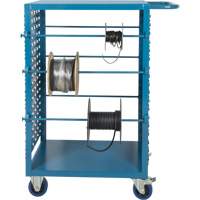 Mobile Wire Spool Cart, Steel, 6 Rod, 21" W x 48" H x 38" D, 1200 lbs. Capacity Maritime Industrial Rubber