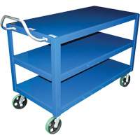 Ergo-Handle Cart, 4000 lbs. Capacity, Steel, 24-1/2" W x 41" H x 54-7/8" D, Lip Down Maritime Industrial Rubber