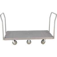 Heavy Duty Plastic Platform Truck, 60" L x 30" W, 3000 lbs. Cap., Polyurethane Wheels Maritime Industrial Rubber