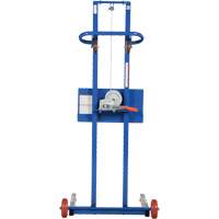 Plateforme &eacute;l&eacute;vatrice &agrave; profil bas pour charge l&eacute;g&egrave;re, M&eacute;canisme Treuil manuel, Capacit&eacute; de 400 lb, Levage max de 55" Maritime Industrial Rubber