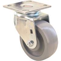 Max9 Directional & Wheel iLock Caster, Swivel with Brake, 6" (152.4 mm), Envirothane Grey-WOW, 1100 lbs. (498.95 kg.) Maritime Industrial Rubber