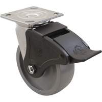 Max9 Caster, Swivel, 6" (152.4 mm), Envirothane Grey-WOW, 1100 lbs. (498.95 kg.) Maritime Industrial Rubber