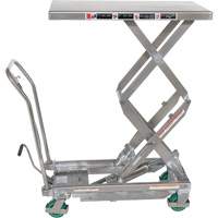 Manual Hydraulic Scissor Lift Table, 36-1/4" L x 19-3/8" W, Stainless Steel, 600 lbs. Capacity Maritime Industrial Rubber
