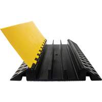 Powerhouse Heavy-Duty Straight Cable Protector, 3 Channels, 36" L x 19.75" W x 3" H Maritime Industrial Rubber