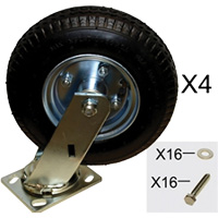 Platform Truck Pneumatic Caster Replacement Kit Maritime Industrial Rubber