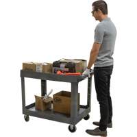 Utility Service Cart, 2 Tiers, 24-5/8" x 32-1/2" x 40", 550 lbs. Capacity Maritime Industrial Rubber