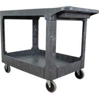 Chariot utilitaire pour l'entretien avec tablette plate, 2 tiers, 25-1/4" x 32-1/4" x 44", Capacit&eacute; 550 lb Maritime Industrial Rubber
