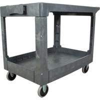 Chariot utilitaire pour l'entretien avec tablette plate, 2 tiers, 25-1/4" x 32-1/4" x 44", Capacit&eacute; 550 lb Maritime Industrial Rubber