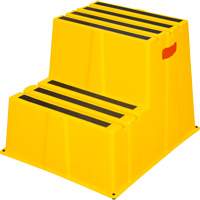Escabeau industriel, 2 marches, 26" x 22-7/16" x Hauteur 19-11/16" Maritime Industrial Rubber