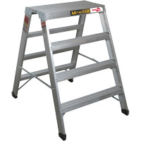 Portable Work-Stand Saw Horse, Aluminum Frame, 12-1/4" D x 48" H Maritime Industrial Rubber