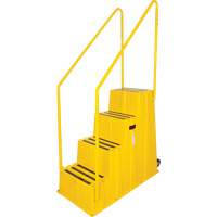 Industrial Step Stool, 4 Steps, 44" x 22-1/4" x 65-1/8" High Maritime Industrial Rubber