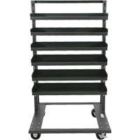 Single-Sided Heavy Duty A-Frame Cart with 6 Lipped Trays, 38" x 25" x 63", 2500 lbs. Capacity Maritime Industrial Rubber