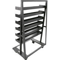 Single-Sided Heavy Duty A-Frame Cart with 6 Lipped Trays, 38" x 25" x 63", 2500 lbs. Capacity Maritime Industrial Rubber