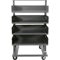 Single-Sided Heavy Duty A-Frame Cart with 4 Large Trays, 38" x 25" x 63", 2500 lbs. Capacity Maritime Industrial Rubber
