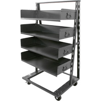 Single-Sided Heavy Duty A-Frame Cart with 4 Large Trays, 38" x 25" x 63", 2500 lbs. Capacity Maritime Industrial Rubber