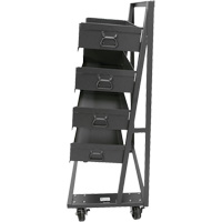 Single-Sided Heavy Duty A-Frame Cart with 4 Large Trays, 38" x 25" x 63", 2500 lbs. Capacity Maritime Industrial Rubber