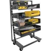 Single-Sided Heavy Duty A-Frame Cart with 4 Large Trays, 38" x 25" x 63", 2500 lbs. Capacity Maritime Industrial Rubber