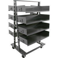Double-Sided Heavy Duty A-Frame Cart with 8 Large Trays, 38" x 30" x 63", 2500 lbs. Capacity Maritime Industrial Rubber